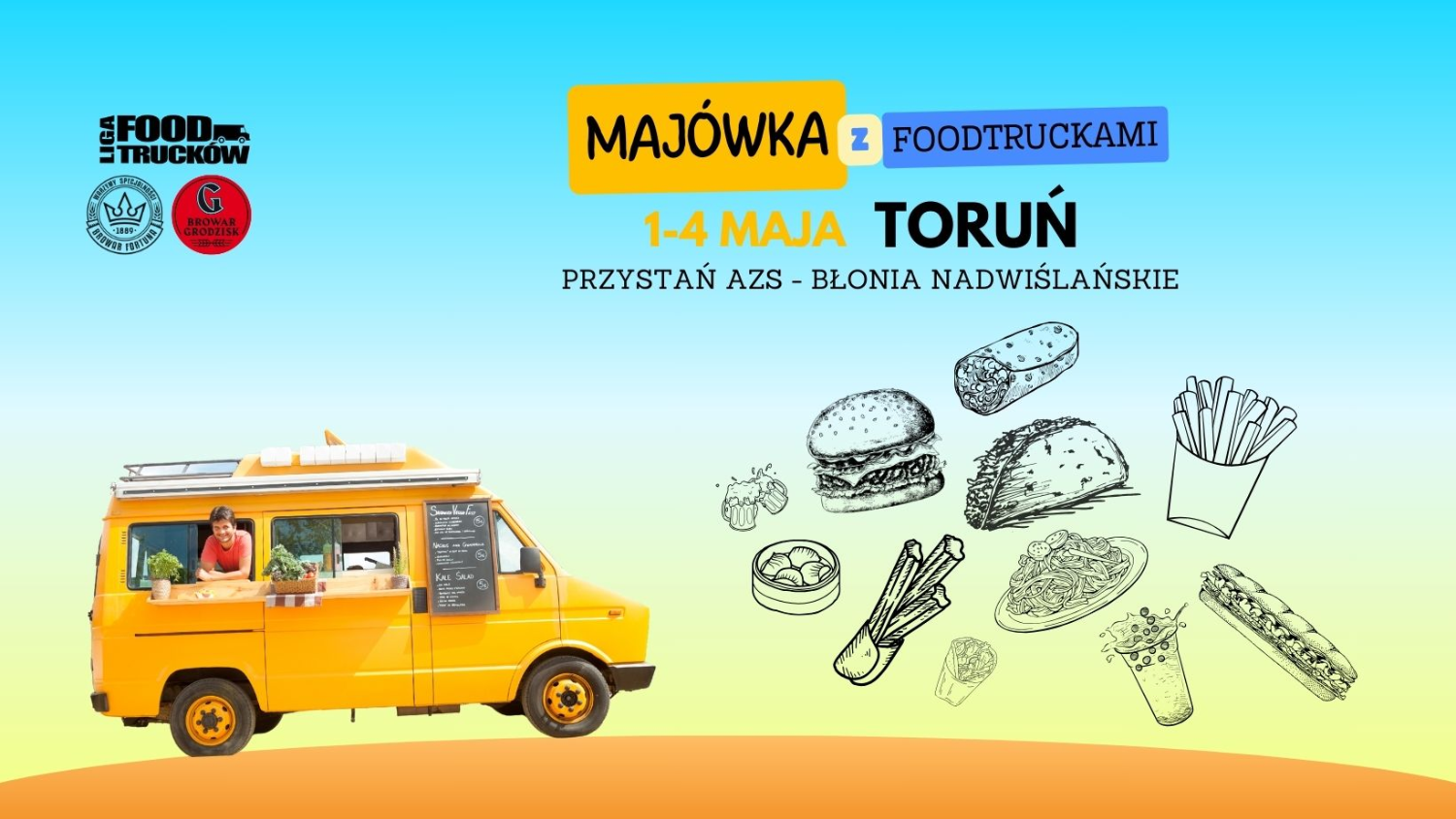 Majówka z Food Truckami w Toruniu – 1–4 maja 2025